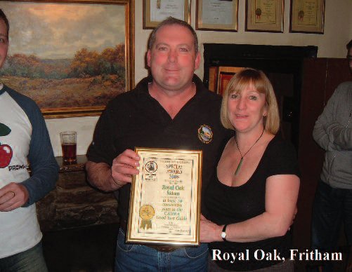 Royal Oak, Fritham award