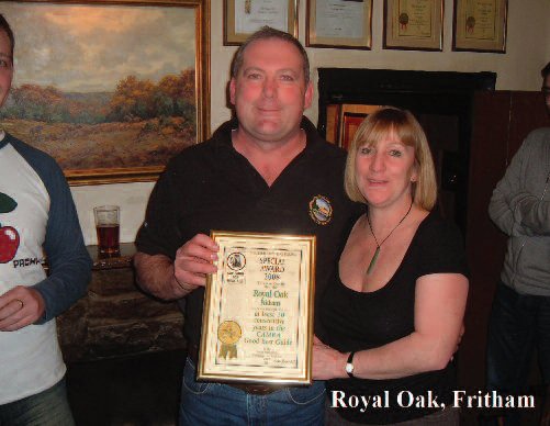 Royal Oak, Fritham award