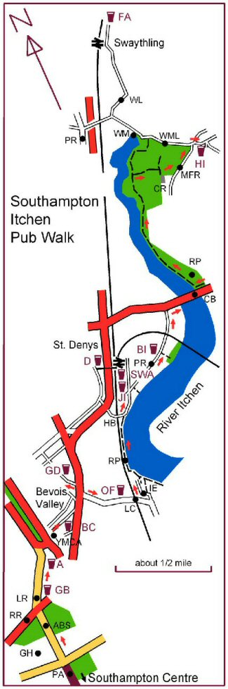 Pub walk map