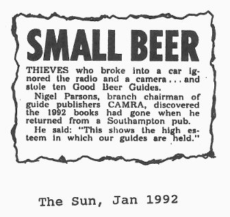 News snippet - stolen Good Beer Guides